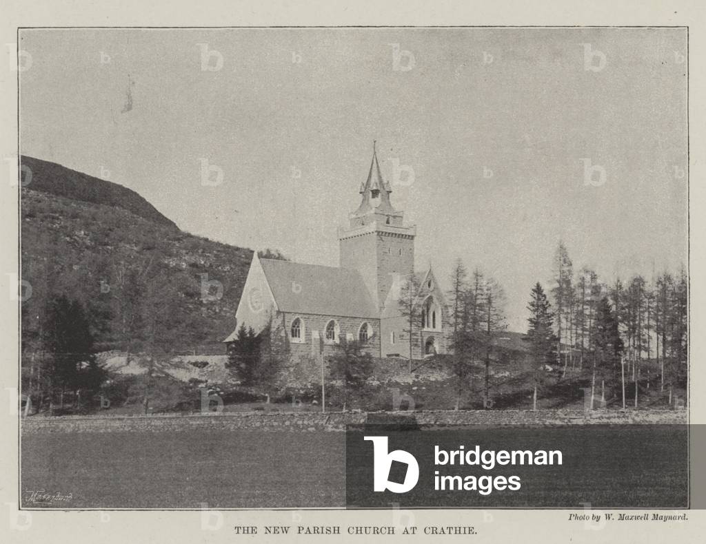 The New Parish Church at Crathie (b/w photo)