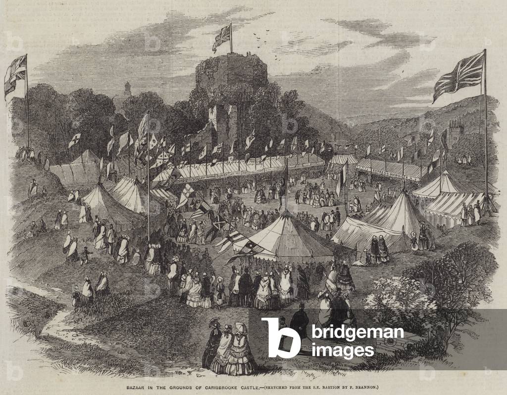Bazaar in the Grounds of Carisbrooke Castle (engraving)