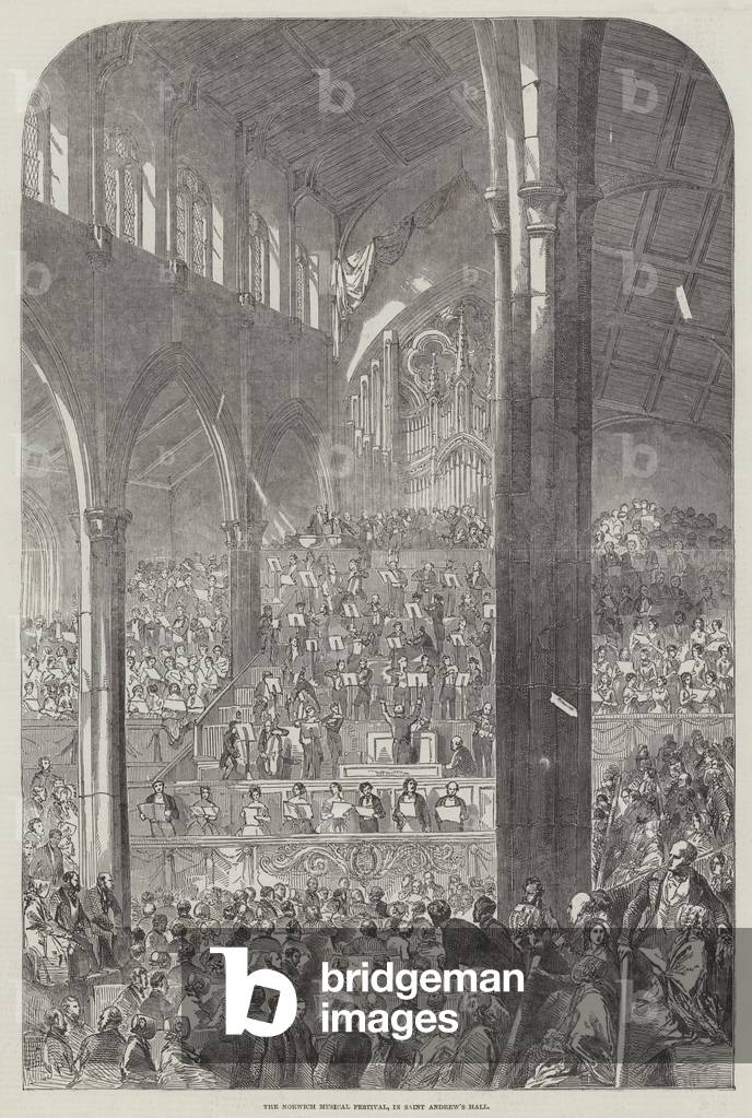 The Norwich Musical Festival, in Saint Andrew's Hall (engraving)