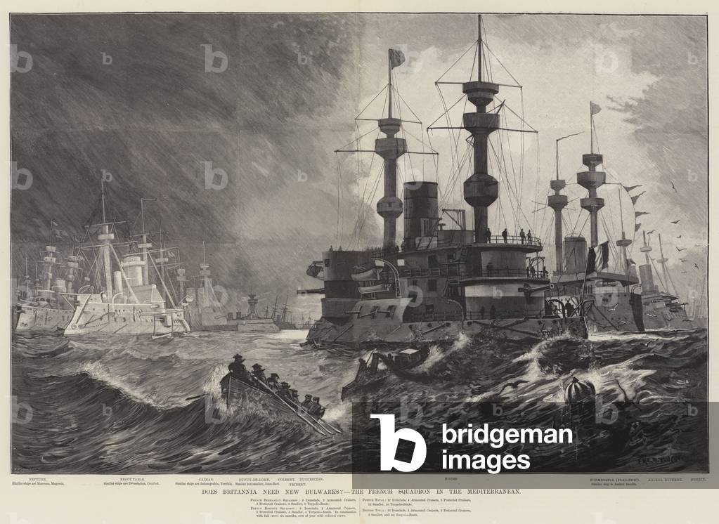 Does Britannia need New Bulwarks? The French Squadron in the Mediterranean (engraving)
