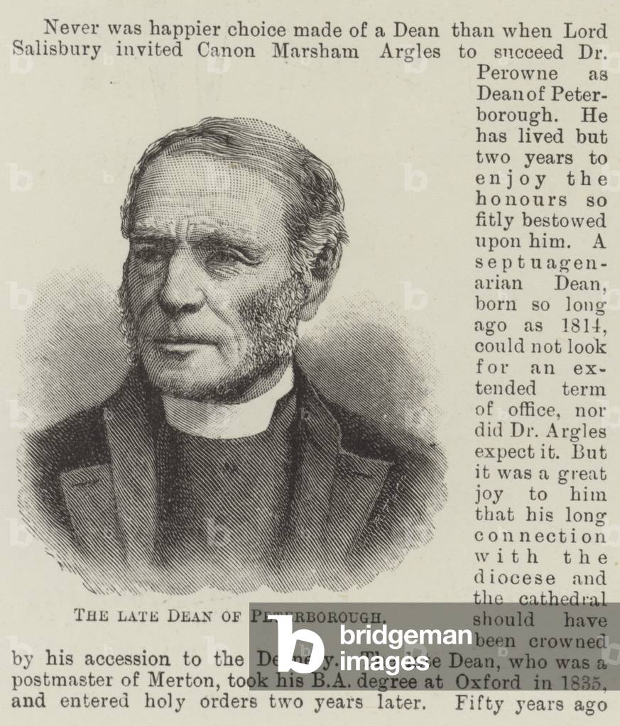 The late Dean of Peterborough (engraving)