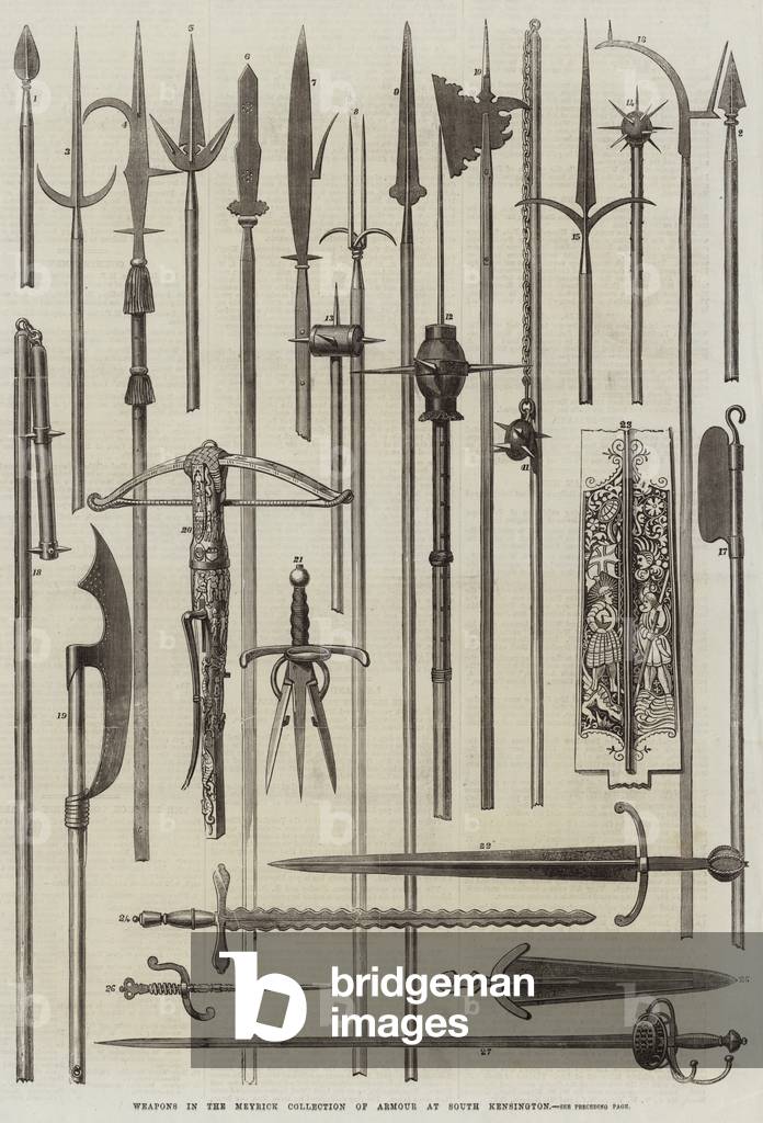 Weapons in the Meyrick Collection of Armour at South Kensington (engraving)