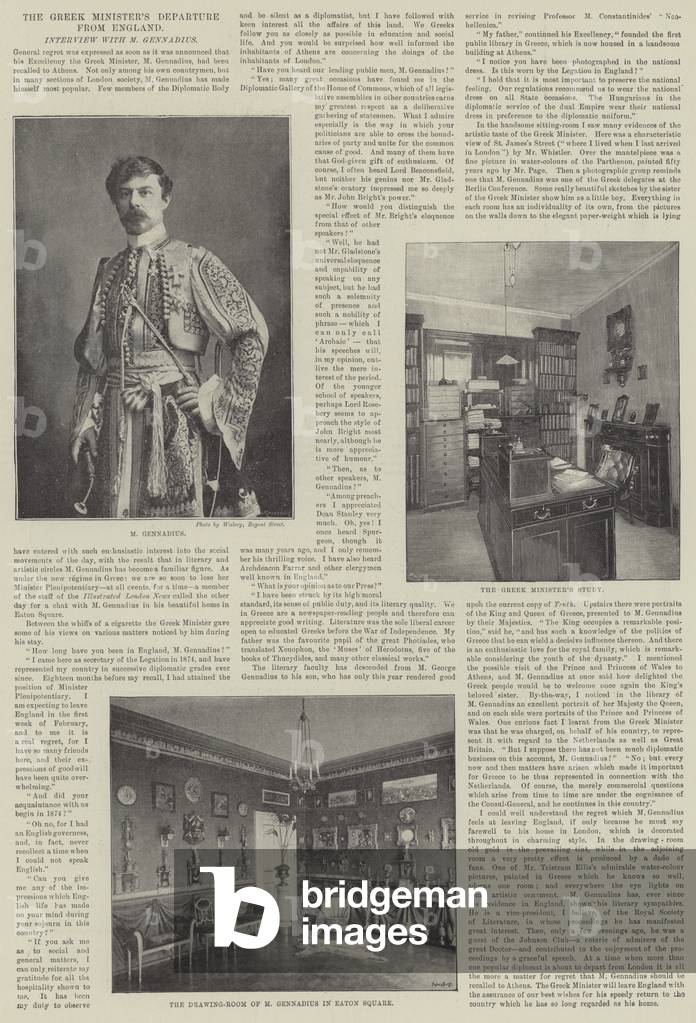 The Greek Minister's Departure from England (b/w photo)