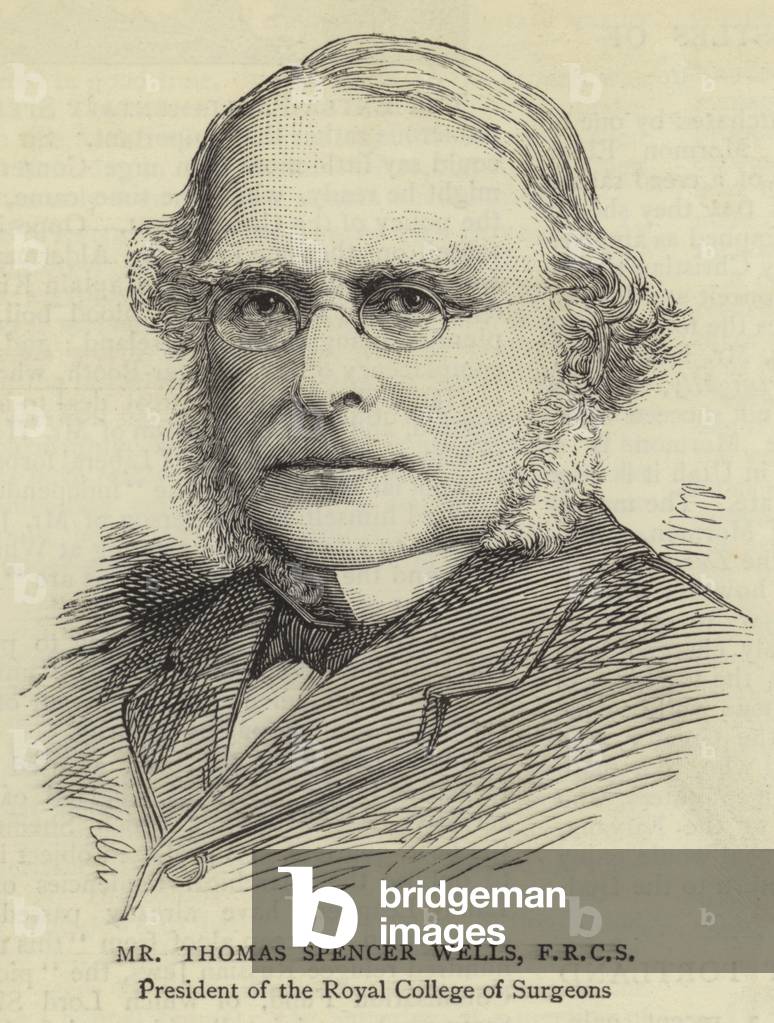 Mr Thomas Spencer Wells, FRCS (engraving)