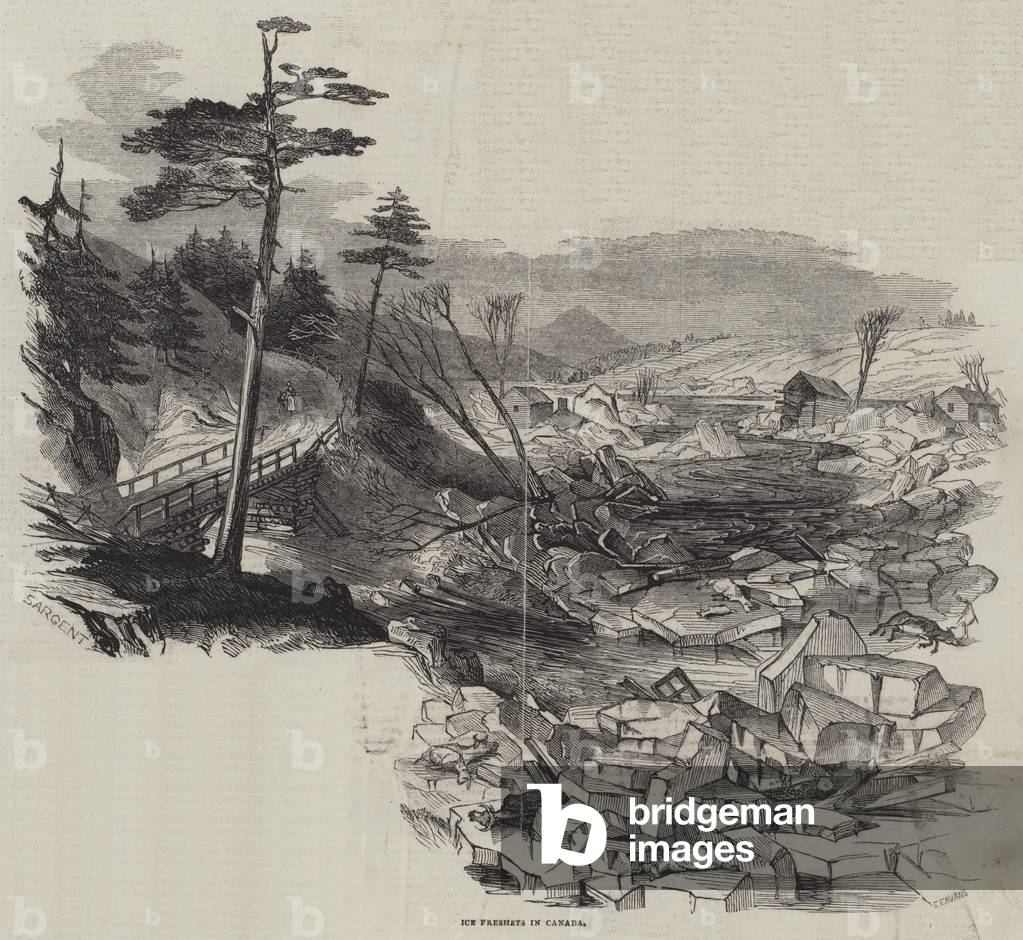 Ice Freshets in Canada (engraving)