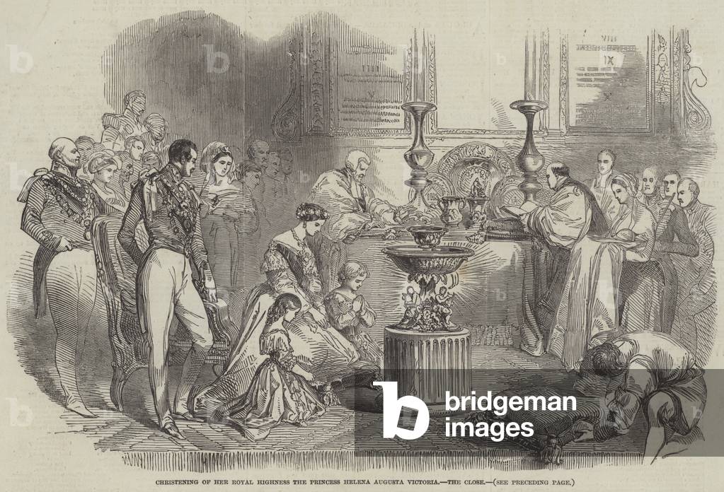 Christening of Her Royal Highness the Princess Helena Augusta Victoria, the Close (engraving)