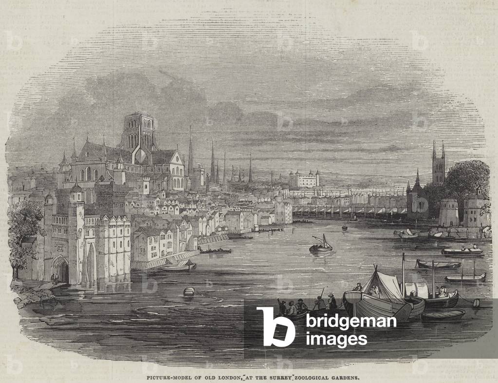 Picture-Model of Old London, at the Surrey Zoological Gardens (engraving)