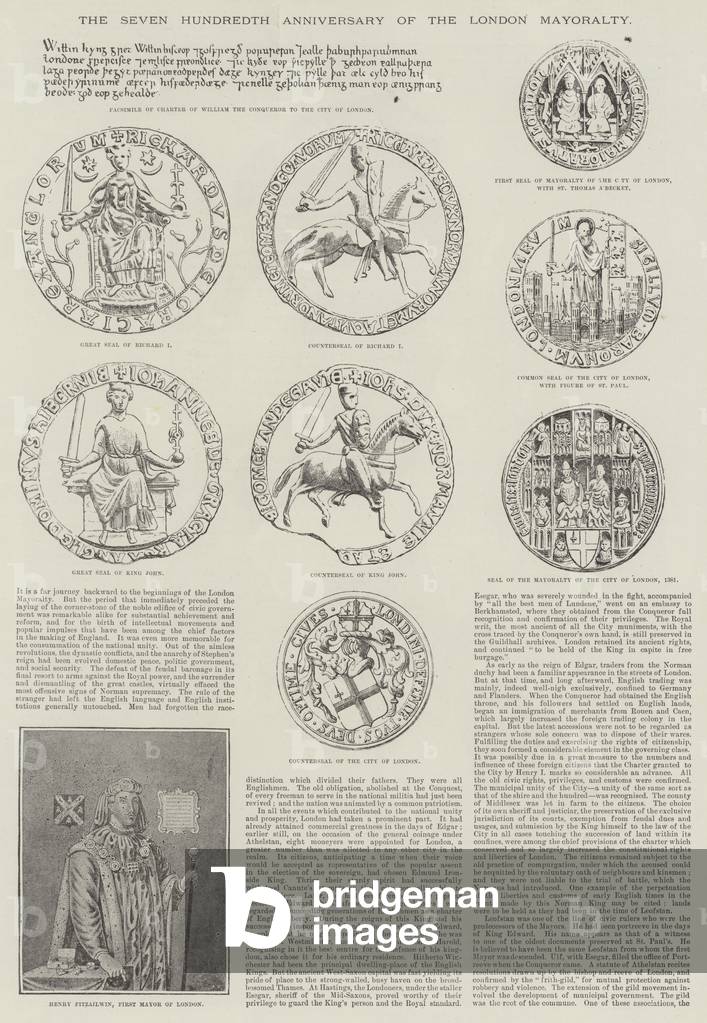The Seven Hundredth Anniversary of the London Mayoralty (litho)