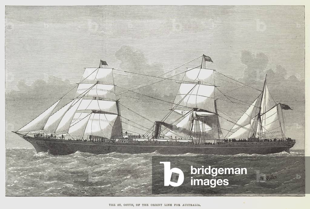 The St Osyth, of the Orient Line for Australia (engraving)