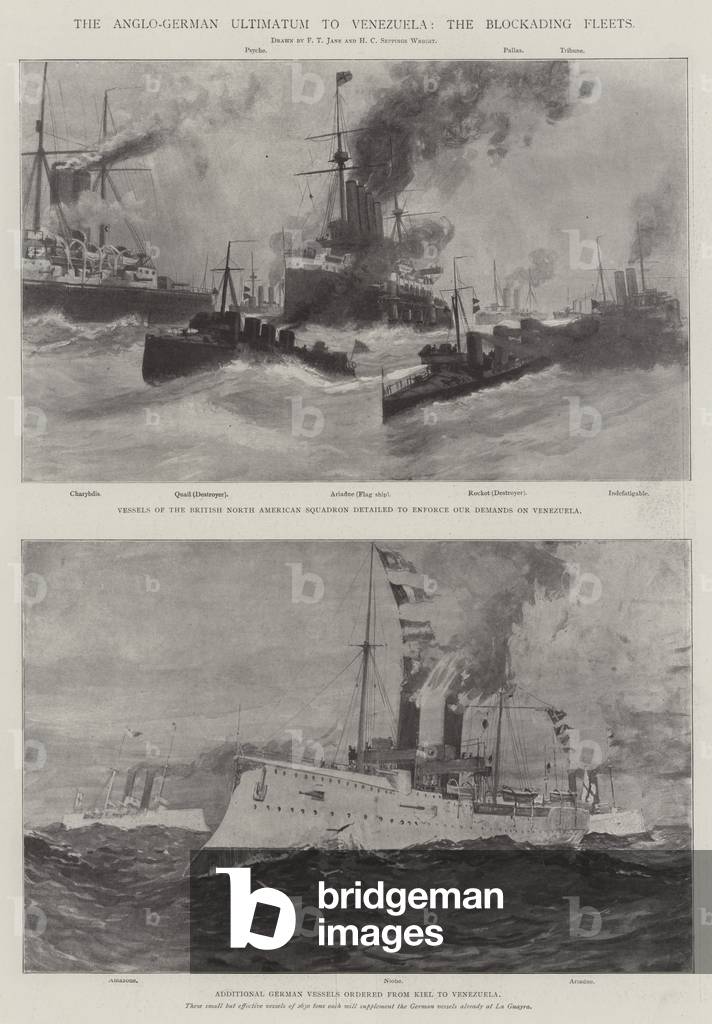 The Anglo-German Ultimatum to Venezuela, the Blockading Fleets (litho)
