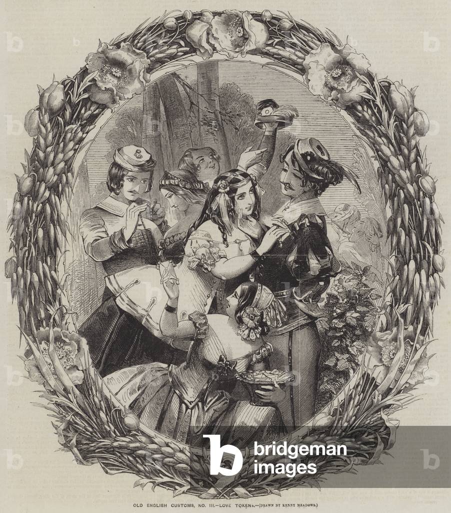 Old English Customs, Love Tokens (engraving)