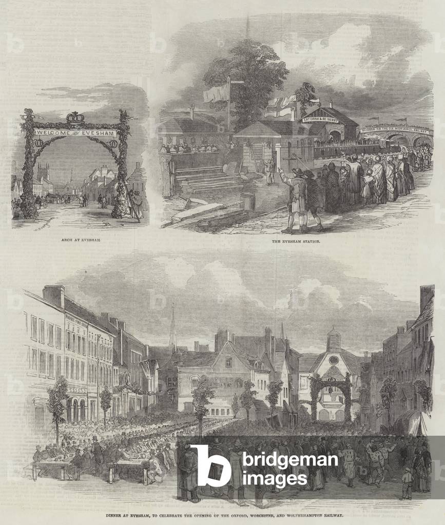 Opening of Oxford, Worcester, and Wolverhampton Railway (engraving)