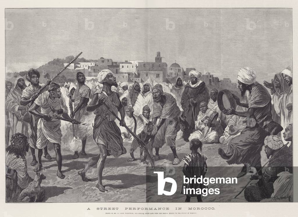 A Street Performance in Morocco (engraving)