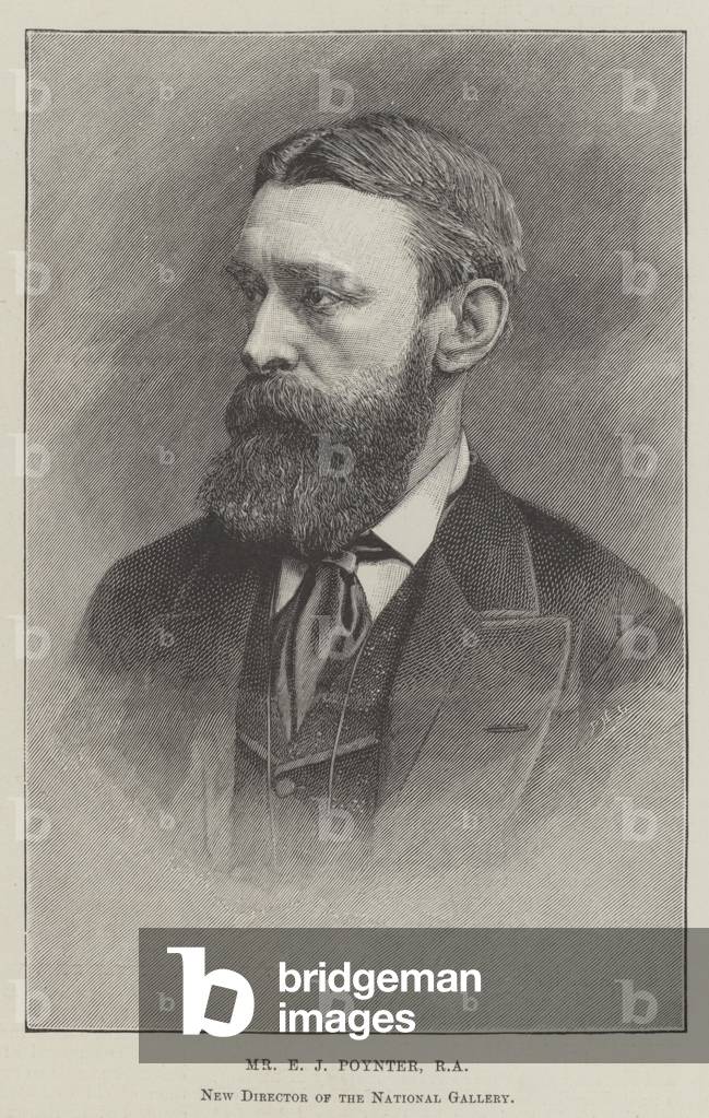 Mr E J Poynter, RA, New Director of the National Gallery (engraving)