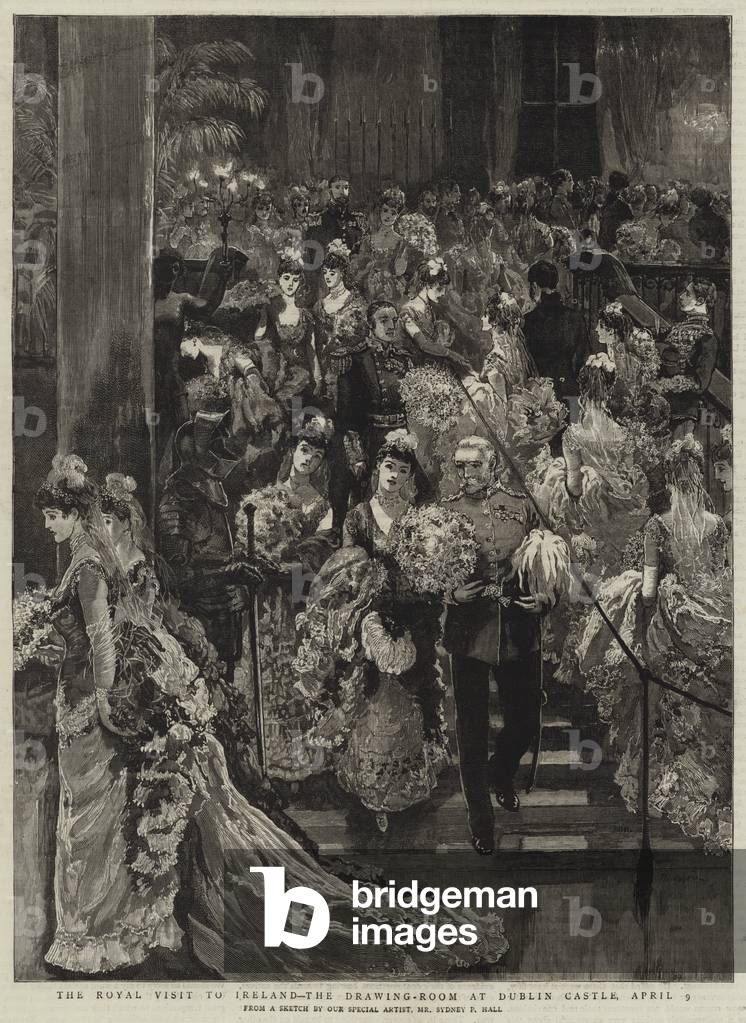 The Royal Visit to Ireland, the Drawing-Room at Dublin Castle, 9 April (engraving)