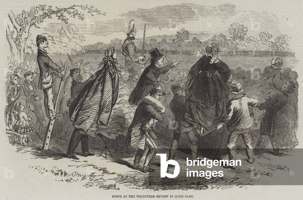 Scene at the Volunteer Review in Hyde Park (engraving)
