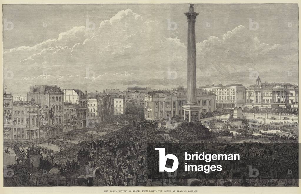 The Royal Review of Troops from Egypt, the Scene at Trafalgar-Square (engraving)