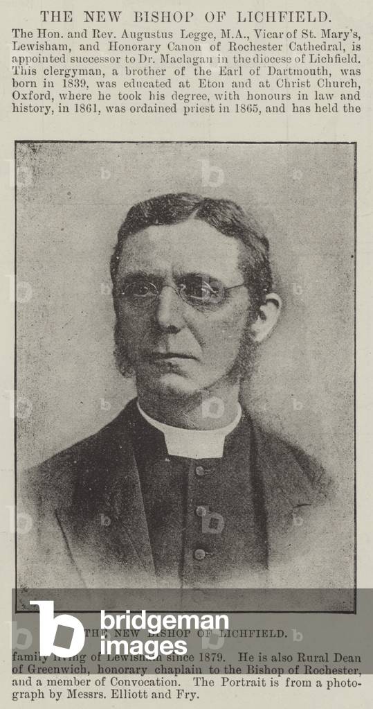 The New Bishop of Lichfield (b/w photo)