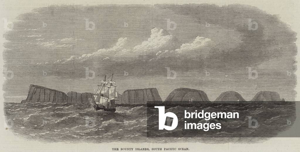 The Bounty Islands, South Pacific Ocean (engraving)