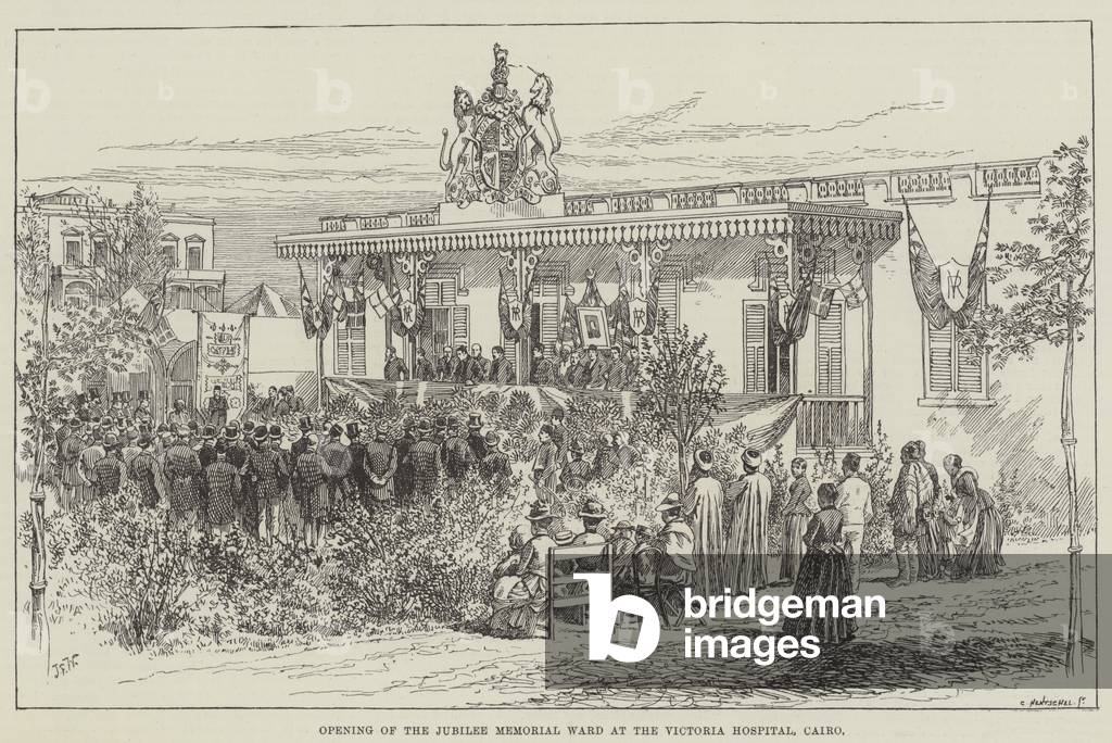 Opening of the Jubilee Memorial Ward at the Victoria Hospital, Cairo (engraving)