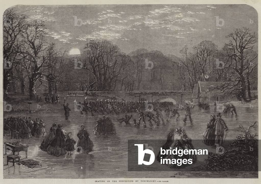 Skating on the Serpentine by Torchlight (engraving)