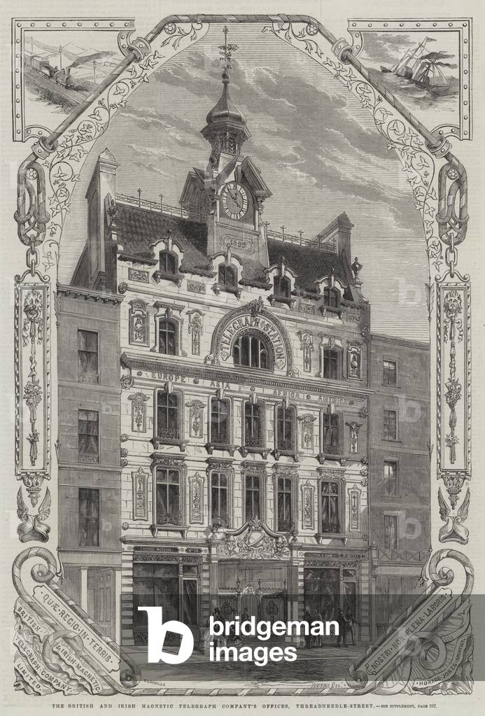 The British and Irish Magnetic Telegraph Company's Offices, Threadneedle-Street (engraving)