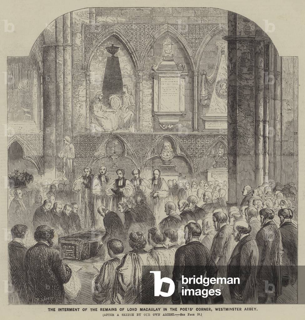 The Interment of the Remains of Lord Macaulay in the Poets' Corner, Westminster Abbey (engraving)