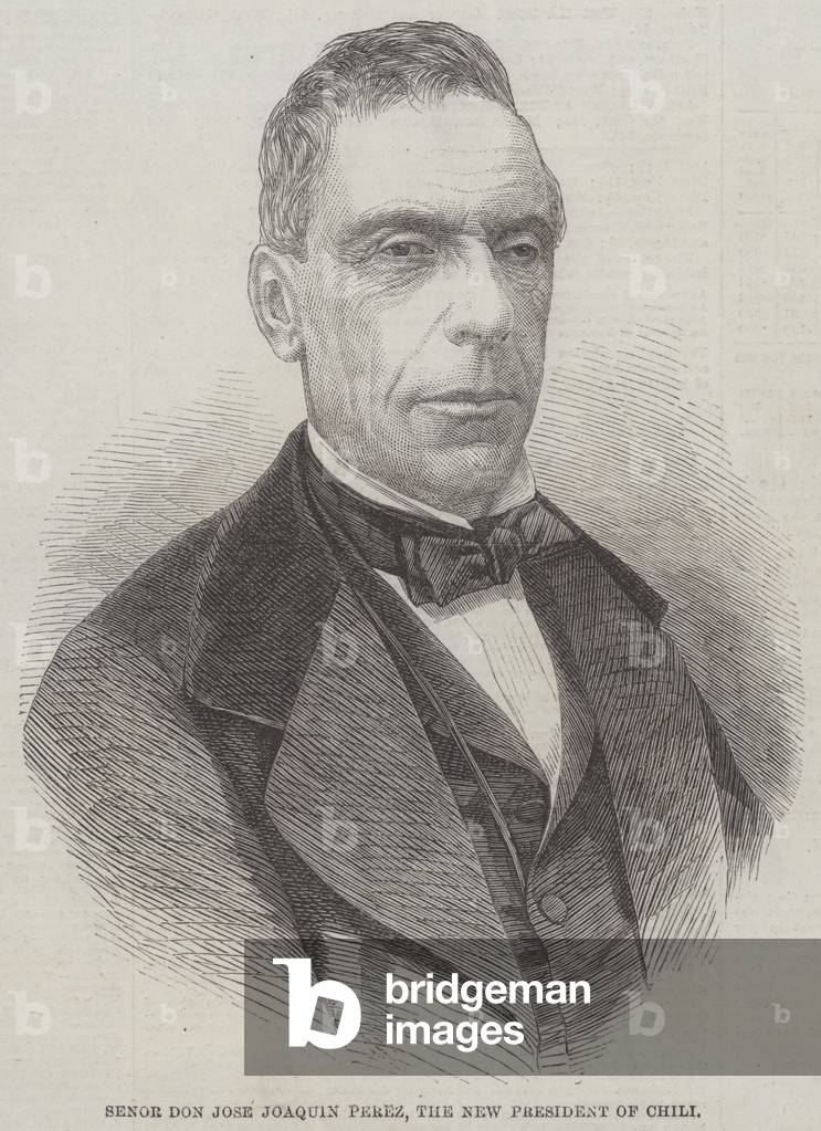 Senor Don Jose Joaquin Perez, the New President of Chili (engraving)