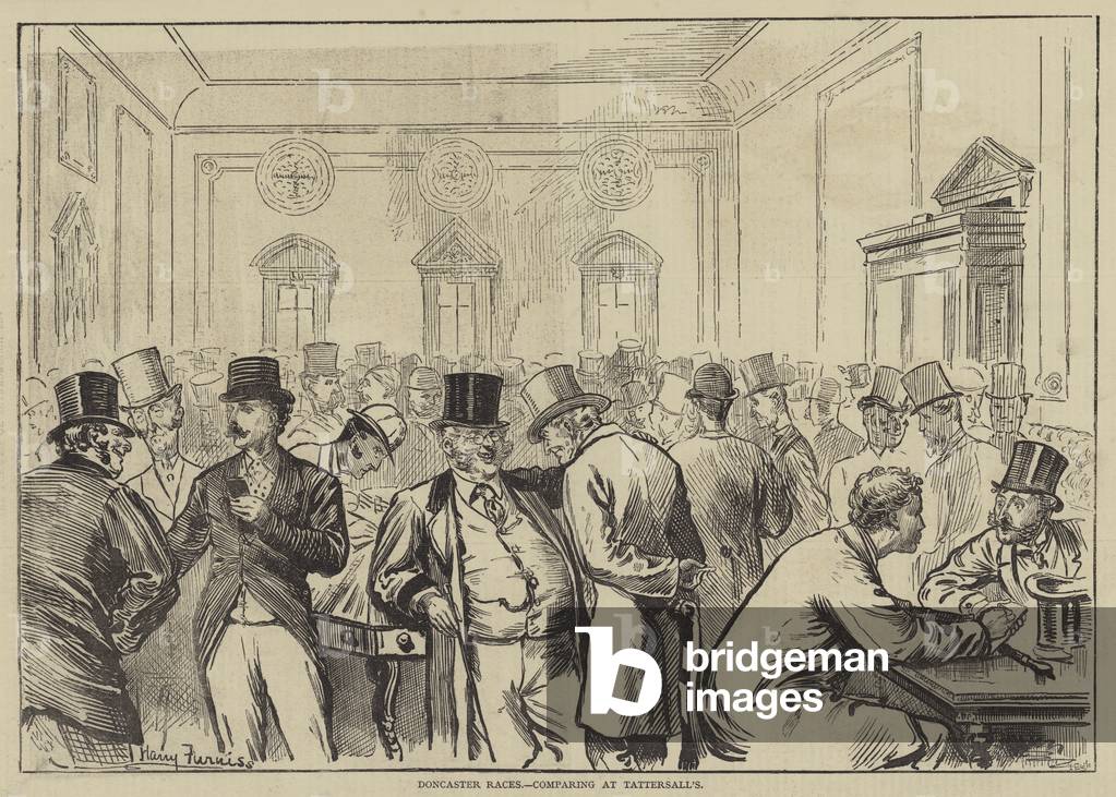 Doncaster Races, Comparing at Tattersall's (engraving)