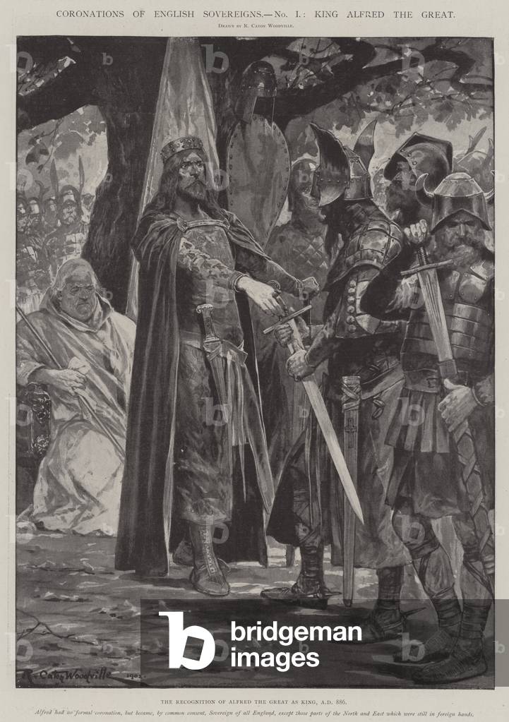 Coronations of English Sovereigns, King Alfred the Great (litho)