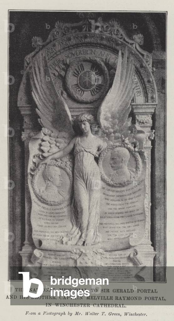 The National Memorial to Sir Gerald Portal and his Brother, Captain Melville Raymond Portal, in Winchester Cathedral (b/w photo)