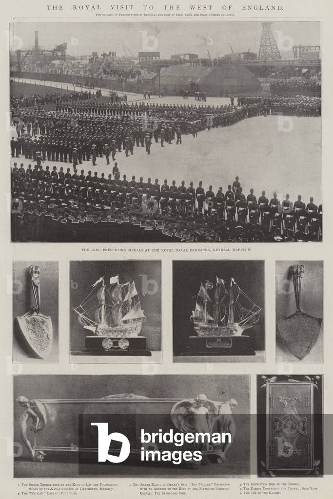 The Royal Visit to the West of England (b/w photo)