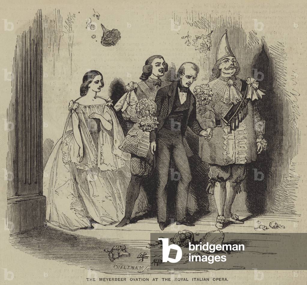 The Meyerbeer Ovation at the Royal Italian Opera (engraving)
