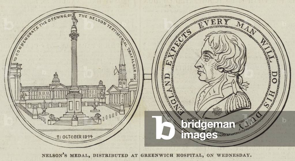Nelson's Medal, distributed at Greenwich Hospital, on Wednesday (engraving)