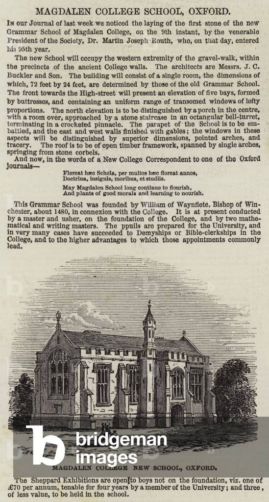 Magdalen College School, Oxford (engraving)