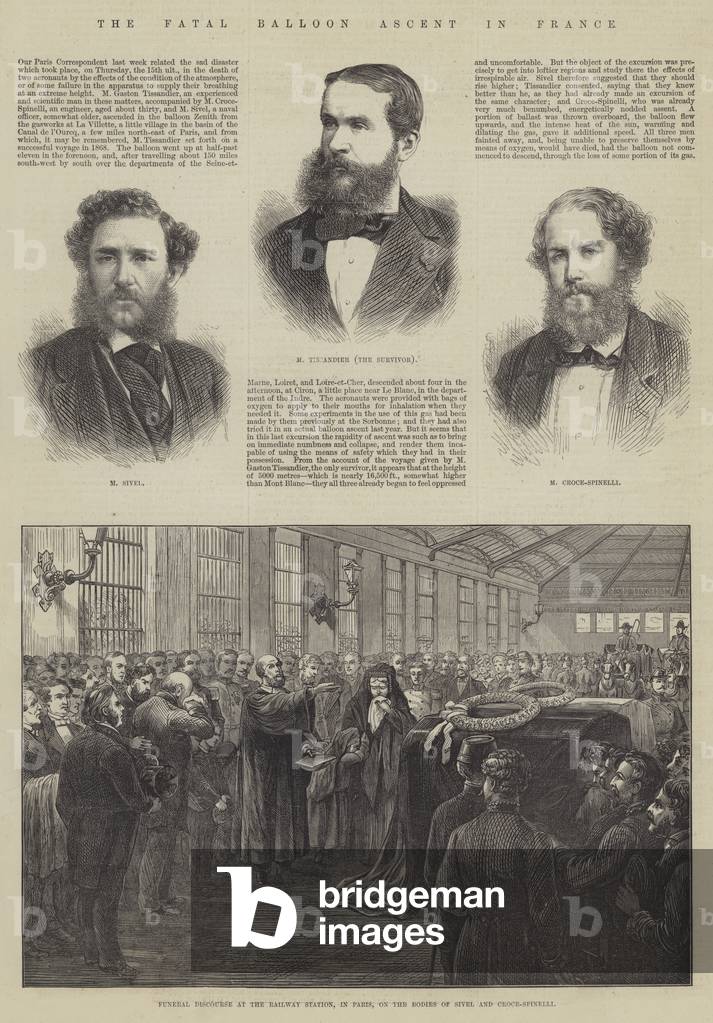 The Fatal Balloon Ascent in France (engraving)