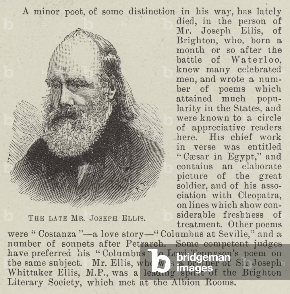 The late Mr Joseph Ellis (engraving)