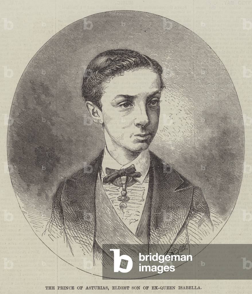 The Prince of Asturias, Eldest Son of Ex-Queen Isabella (engraving)