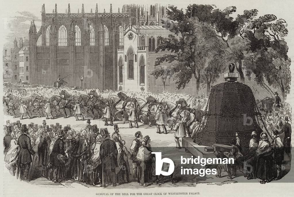 Removal of the Bell for the Great Clock of Westminster Palace (engraving)