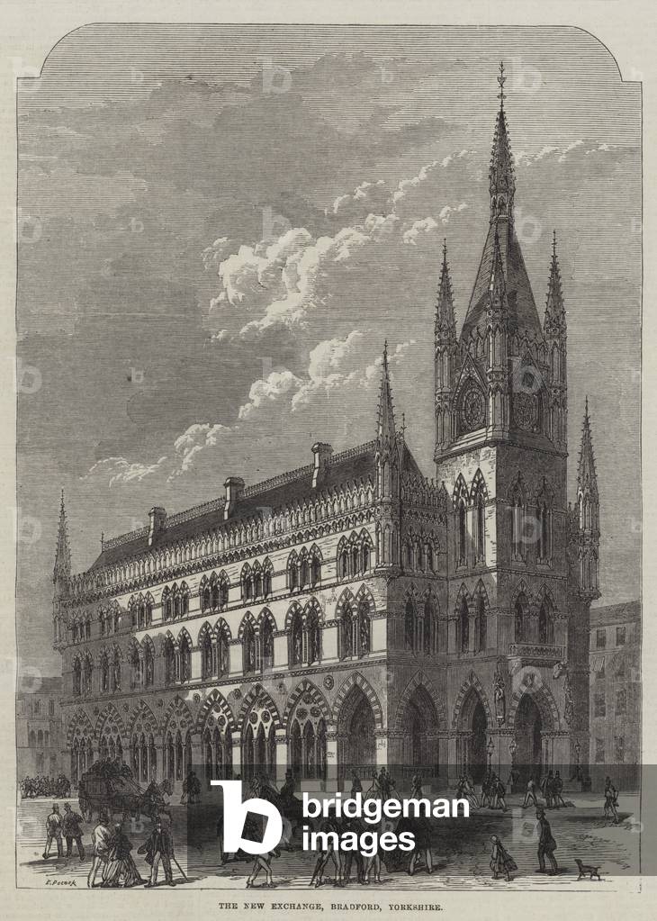 The New Exchange, Bradford, Yorkshire (engraving)