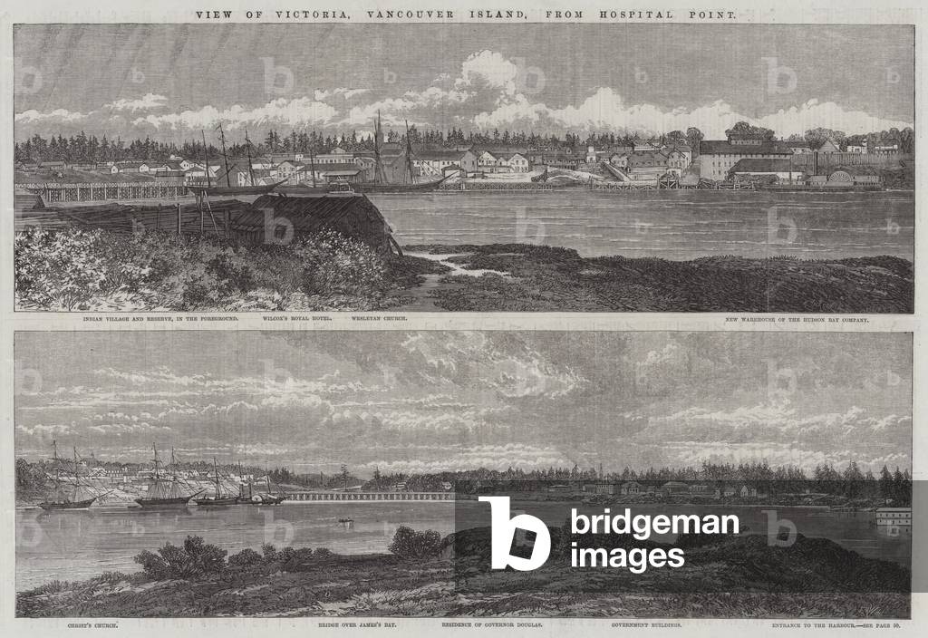View of Victoria, Vancouver Island, from Hospital Point (engraving)