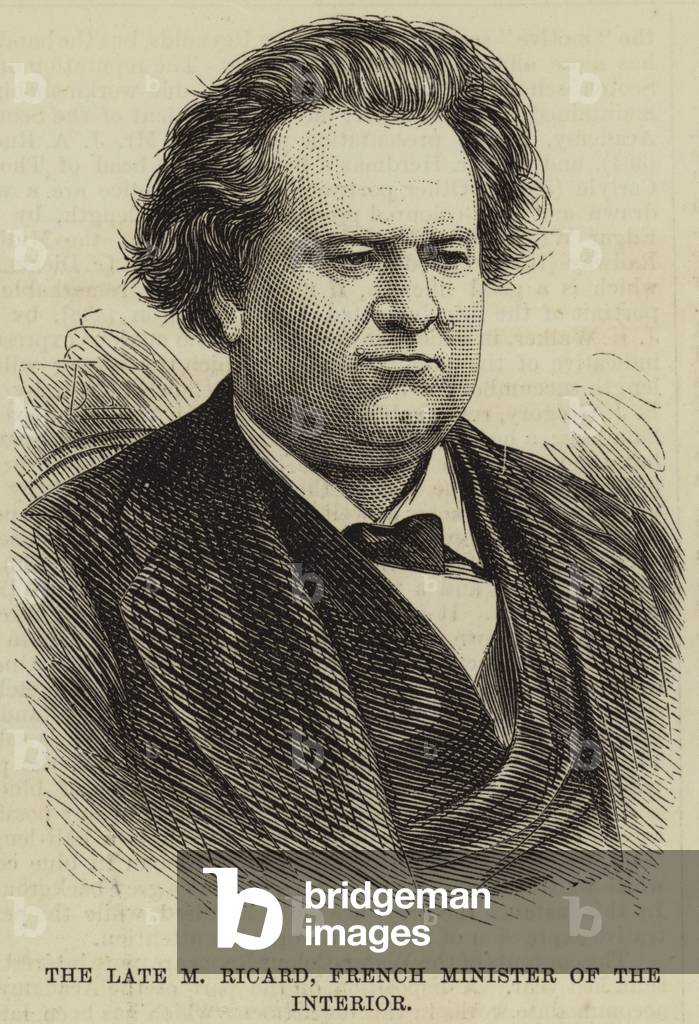 The Late M Ricard, French Minister of the Interior (engraving)