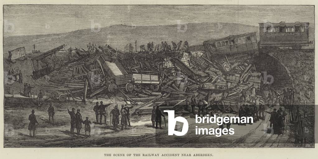 The Scene of the Railway Accident near Aberdeen (engraving)