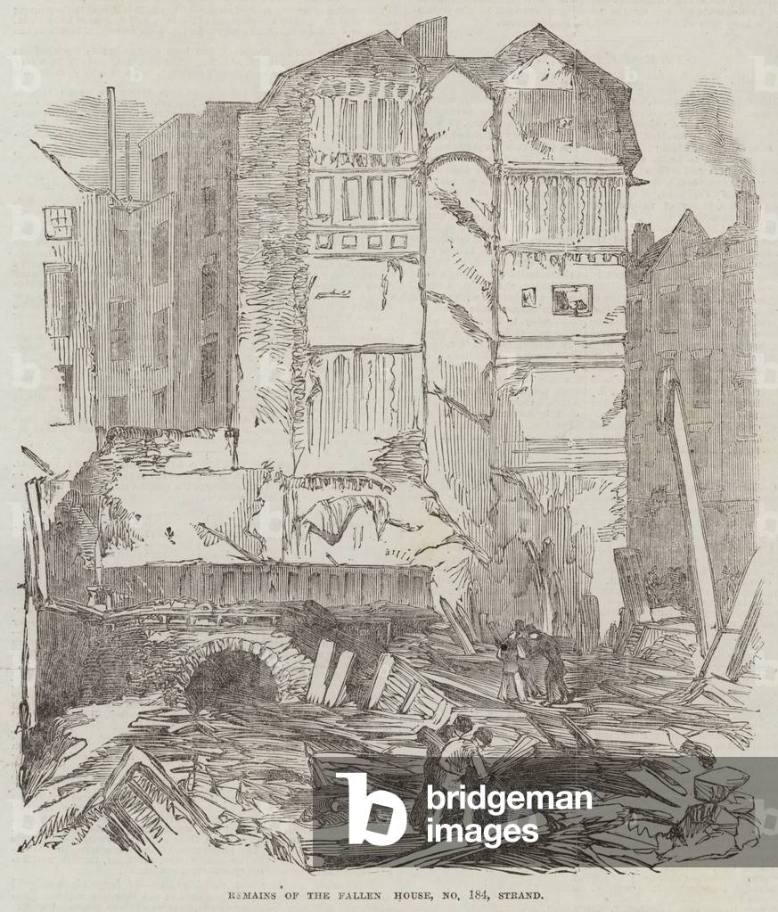 Remains of the Fallen House, No 184, Strand (engraving)