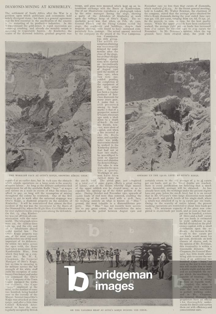 Diamond-Mining at Kimberley (b/w photo)