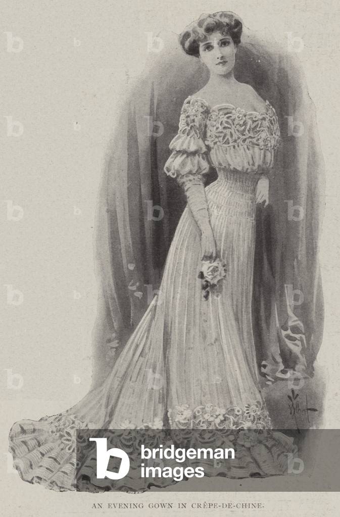 An Evening Gown in Crepe-de-Chine (litho)