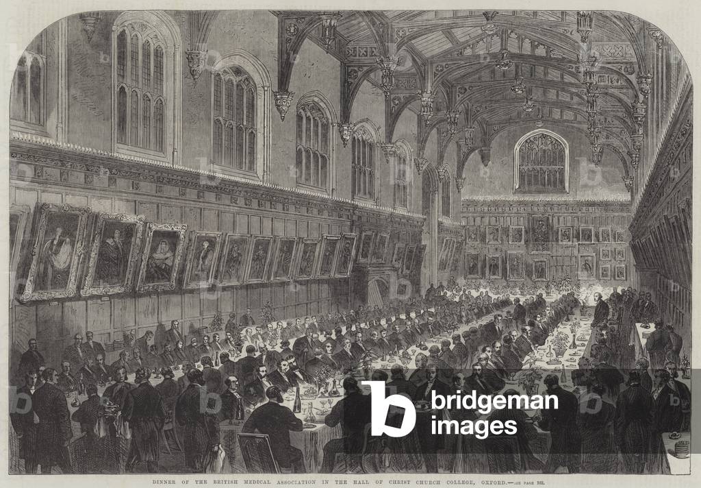 Dinner of the British Medical Association in the Hall of Christ Church College, Oxford (engraving)