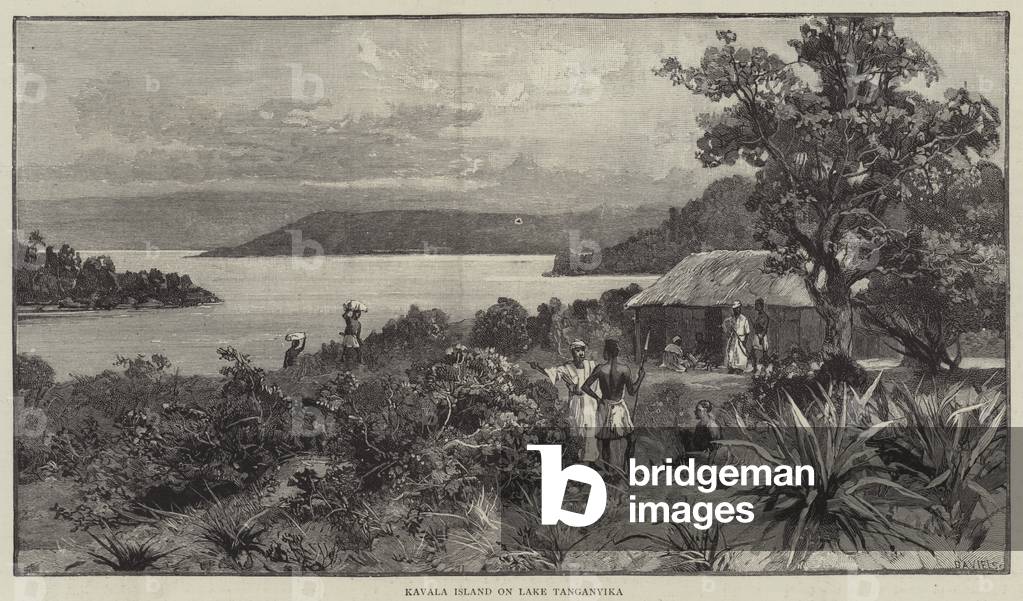 Kavala Island on Lake Tanganyika (engraving)