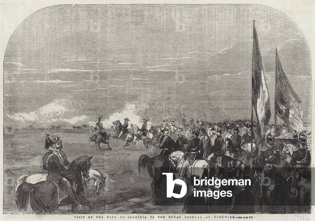 Visit of the King of Sardinia to the Royal Arsenal, at Woolwich (engraving)