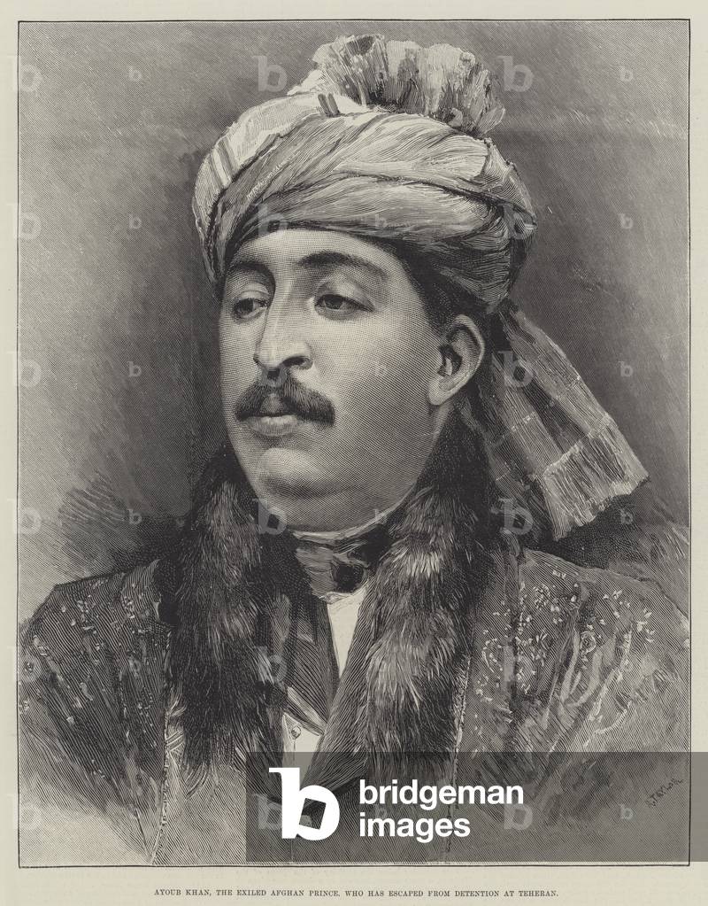 Ayoub Khan, the Exiled Afghan Prince, who has escaped from Detention at Teheran (engraving)